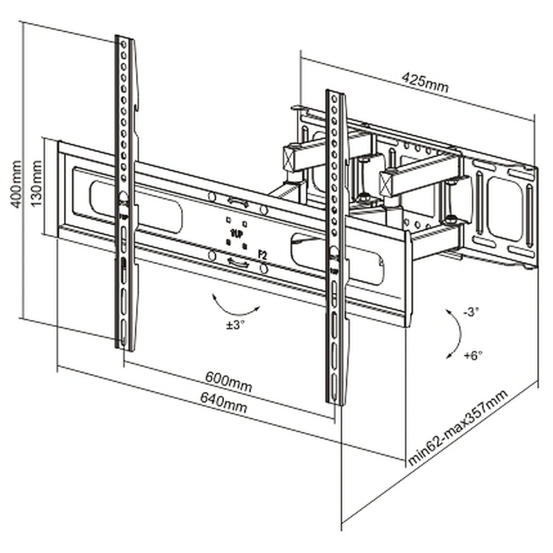 SUPER ECONOMY FULL MOTION TV WALL MOUNT